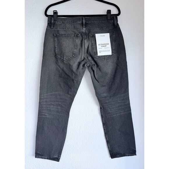 NWT FRAME Le Garcon Crop Straight Leg Boyfriend Jeans In Wilkinson Destruct 26 - Picture 7 of 16